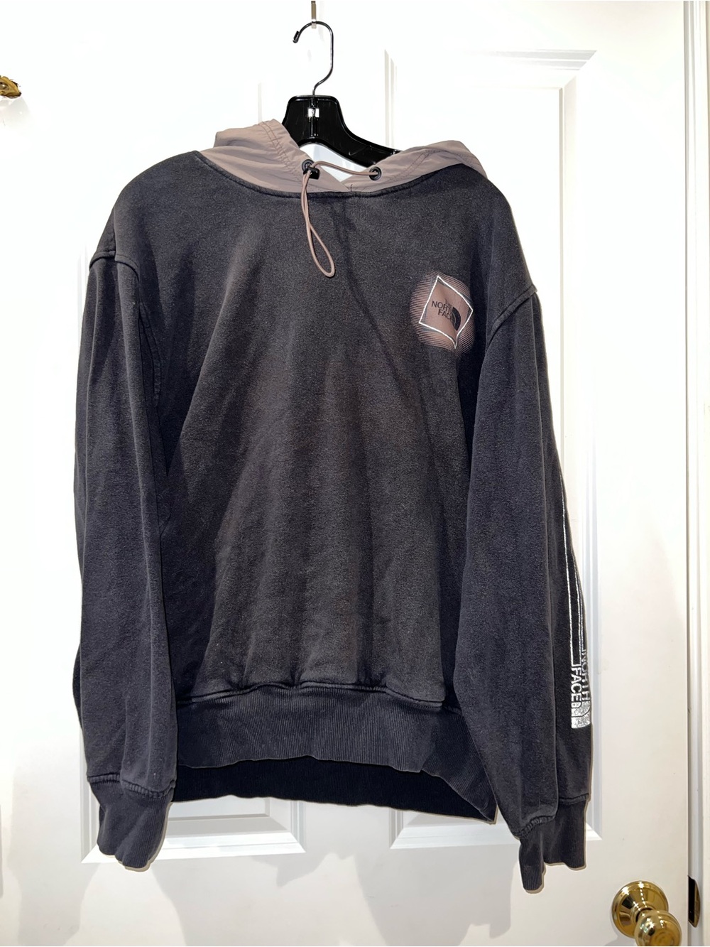The North Face Men’s Charcoal Black Hoodie with Taupe Hood